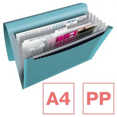 Produktbild von Esselte 626252, Konventioneller Dateiordner, Polypropylen (PP), Blau, Gummiband, 330 mm, 260 mm