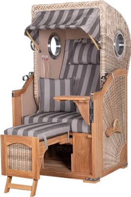Produktbild von Strandkorb-Set - bene living - Ammersee Single Teak - PE shell - Modell 537 - inkl. Liftersystem