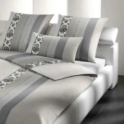 Immagine prodotto di Biancheria da letto in raso grigio a righe 135x200 cm