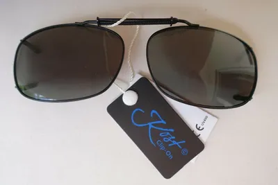 Produktbild von GKA polarisierter Sonnenbrille Clip Brillenaufsatz für Brillenträger Clip On Metall schwarz mit graugrünem Glas Sonnenbrillenclip Sonnenbrillenaufsatz