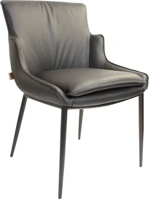 Produktbild von SIX Komfortabler Lusso Echtleder Stuhl - Hochwertiges Rindsleder, belastbar bis 150 kg, ergonomisch, stabil, ideal für Esszimmer, Büro, Konferenzraum - in Schwarz