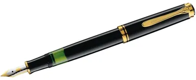 Produktbild von Pelikan M400, Schwarz, Gold, Integriertes Befüllsystem, Harz, Kursiv nib, Gold/Rhodium, Extrafein