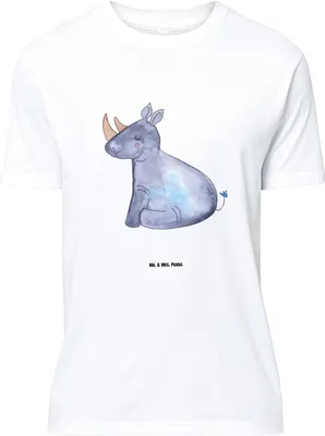 Produktbild von Mr. & Mrs. Panda Größe L T-Shirt Einhorn Nashorn - Weiß - Geschenk, Nashörner, Lustig, Zoo, Unicorn, mit Spruch, Shirt, Regenbogen, Tshirt