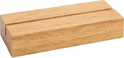 Produktbild von Tischkartenhalter 148,5mm Bambus, hell / Tischaufsteller / Werbeaufsteller / Schildhalter / Einsteckschlitz / Kartenhalter / Holz / Menükartenhalter / Speisekartenhalter - Zeigis®