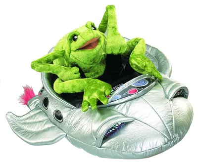 Produktbild von Folkmanis Handpuppe Frosch im Raumschiff 2837