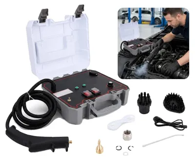 Immagine prodotto di Pulitore a vapore portatile, pressione di 3,5 bar, potenza di 1400W, design compatto e portatile, adatto per diverse superfici