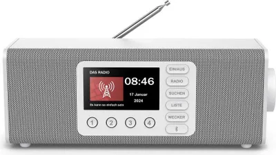 Produktbild von Digitalradio "DR2002", FM/DAB/DAB+/Bluetooth® RX, Radiowecker, Stereo, Weiß (00054263)