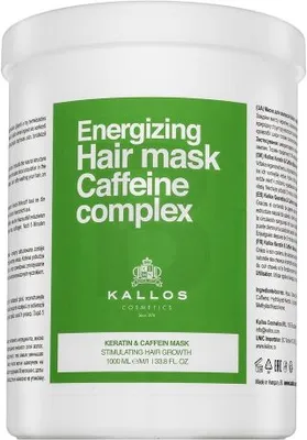 Obrázok produktu pre Kallos Energizujúca maska na vlasy Kofeínový komplex Keratínová a kofeínová maska posilňujúca maska na rednúce vlasy 1000 ml