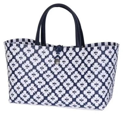 Produktbild von Handed By Handtasche Mini Motif Bag Navy With White Pattern