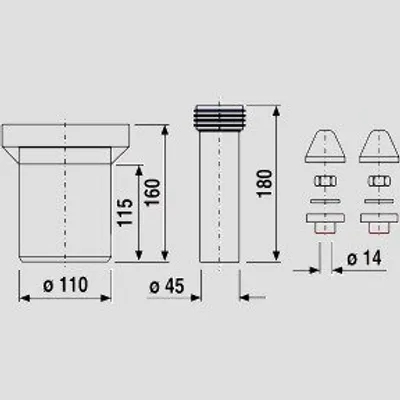 Produktbild von SANIT 58.921.00..0000 WC-Anschlussgarnitur 160mm DN100