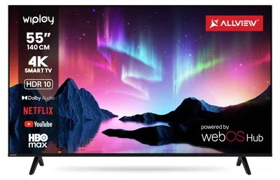 Produktbild von ALLVIEW 55-Zoll 4K Smart-LED Fernseher 55WiPlay6301-U – HDR10, Dolby Audio, webOS Hub, WLAN & Bluetooth, Wandmontierbar (VESA 200×300)