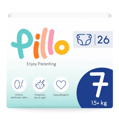 Produktbild von Pillo Windeln 7 - Packung mit 26 Windeln Größe 7 - XXL (15+ kg) - Windel Baby Diapers