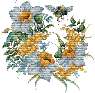 Produktbild von HobbyJobby Kreuzstich Stickpackung "Honignachmittag", Zählmuster, 27x26cm