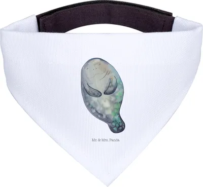Produktbild von Mr. & Mrs. Panda Halstuch Für Hunde Seekuh Happy - Weiß - Geschenk, Neustart, Bandana, Große, Selbstliebe, Tuch, Dreieckstuch, Respekt, Meer, Neuanfang, Freundin