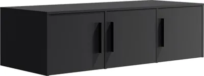 Produktbild von Aufsatzschrank MAXIONE MX-05 mit 3 Türen Schrankaufsatz 150 cm Schrank Modern (Schwarz Matt)