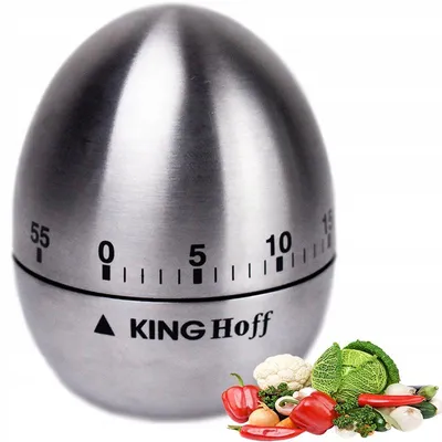 Produktbild von Kinghoff KH-3131 Mechanischer Küchenwecker Eierform Edelstahl