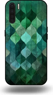 Produktbild von Smartphonica Handytasche passend für OPPO A91 mit grünem Blätterdruck - TPU Rückseitenschutzhülle grünes Blattdesign - Grün