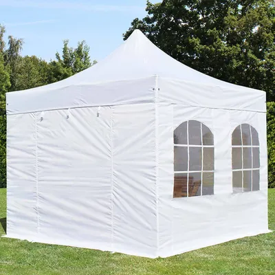 Produktbild von TOOLPORT 3x3m Stahl Faltpavillon, inkl. 4 Seitenteile, weiß