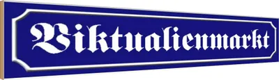 Produktbild von vianmo Holzschild 10x46 cm Viktualienmarkt Straßenschild