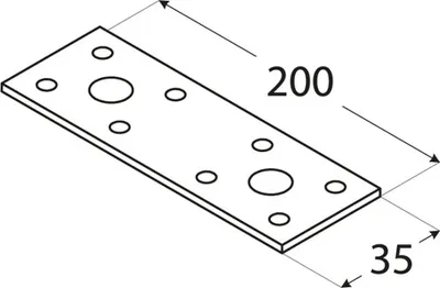 Produktbild von Lochplatte 200 x 35 x 2,50 mm Flachverbinder Holzverbinder verzinkt