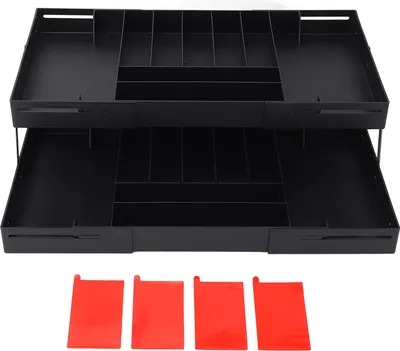 Immagine prodotto di Cassetto, vassoio organizzatore pieghevole, scrivania multifunzionale, salvaspazio, espandibile a più livelli, nero