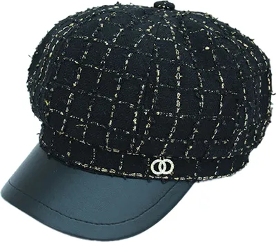 Produktbild von Damen Ballonmütze Schirmmütze Wintermütze Kappe Barett Winter Mütze,(black)