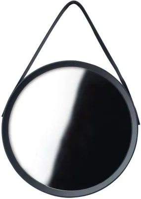 Produktbild von HOME STYLING COLLECTION Wandspiegel Hängespiegel mit einem Riemen 52 cm schwarz LOFT