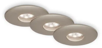 Immagine prodotto di Lampade da incasso a LED set da 3 IP44 1,8 W 3000K argento plastica Briloner