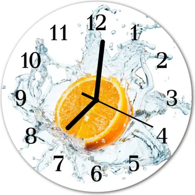 Produktbild von Glasuhr Wanduhr Küchenuhr Echt-Glas 30fi cm Wasser Orange orange