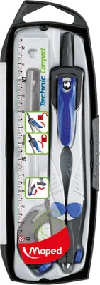 Image de Maped boîte à compas Technic Concept, 4 pièces, bleu