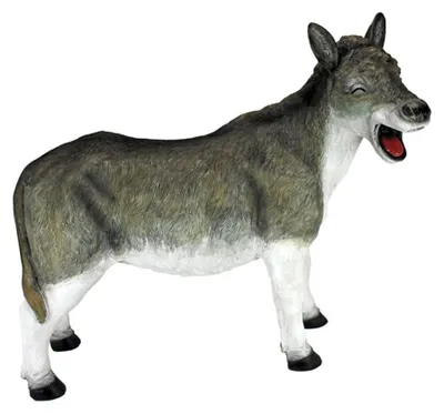 Lachender Esel Standfigur, 37x18x32 cm, handbemalt, Harz