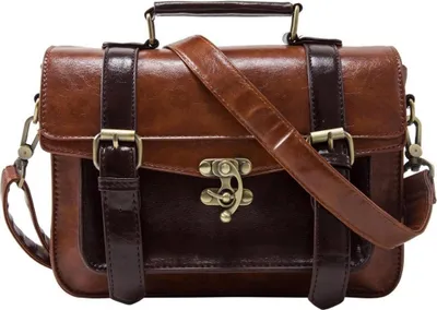 Zdjęcie produktu dla Vintage torebka damska na ramię brązowa 28x8,9x21cm