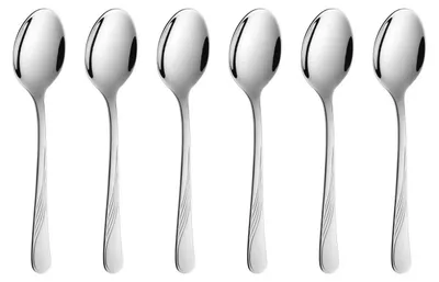 Teelöffel-Set 6-teilig, Edelstahl 18/10, silber, spülmaschinengeeignet