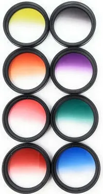 Produktbild von SYSTEM-S Farbfilter Set 37 mm 8 Stück mit Übergang Farbe Filter für Fotografie