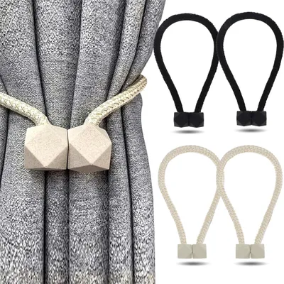 Produktbild von 4-teiliges Set magnetischer Gardinenbinder, Gardinenhalter, Haken und Clips für Zuhause, Schlafzimmer, Büro, dekorative Gardinen zur Heimdekoration