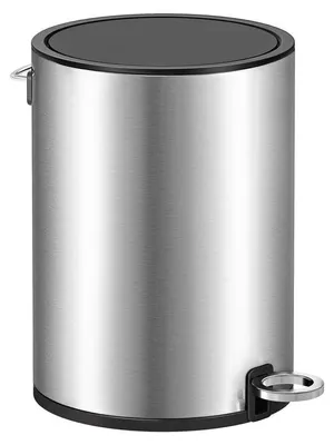 Produktbild von Kosmetikabfallbehälter 3 Liter mit Pedal, Soft-Close, silber-schwarz, 23,8 x 18,8 x 25,7 cm