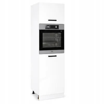 Produktbild von ULWEHOME Hoher Unterschrank für den Backofen, 60 cm hoch, 2 Fronten, Weiß Hochglanz | Küchenmöbel System EKO