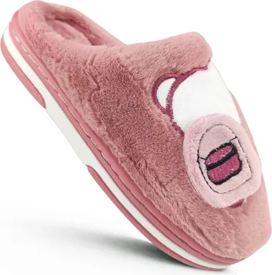 Produktbild von Jungen Mädchen Kinder Hausschuhe Schlappen Warm Pantoffeln Teddybär Rucksack Gr.30/31