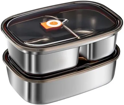 Produktbild von Unyqoos® Edelstahl-Lunchbox-Set (316) mit 1–2 Fächern, auslaufsicherer Silikonring, spülmaschinenfest – wiederverwendbare Brotdose für Schule & Büro