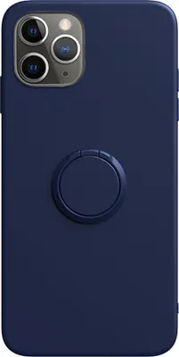 Produktbild von Hülle für Apple iPhone 12/12 Pro - Ring Silikon Schutzhülle Handyhülle Case - Dunkelblau