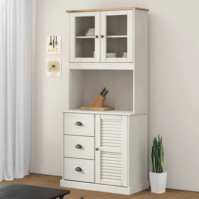 Produktbild von vidaXL Highboard VIGO Weiß 78x40x175 cm Massivholz Kiefer