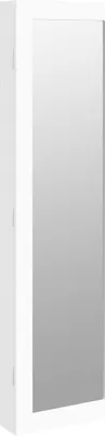 Produktbild von vidaXL Schmuckschrank mit Spiegel Wandmontage Weiß 30x8,5x106 cm