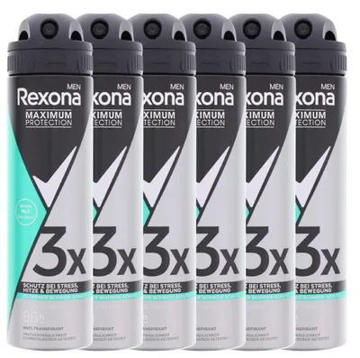 Produktbild von 6x Rexona Men Maximum Protection Deo je 150ml Intense Fresh 96h Schutz