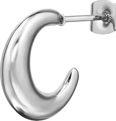 Image de Demi-créoles/boucles d'oreilles en acier inoxydable
