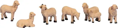 Produktbild von 6 Schafe Set Weiss 2,5 - 4 cm hoch Figuren zur Dekoration