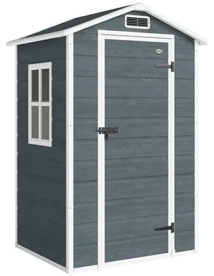 Obrázek produktu pro Zahradní domek o rozměrech 1,1 m² s oknem, ventilací a podlahou | Barva: Šedá | Rozměry: 128x104x196 cm