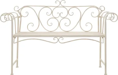 Immagine prodotto di Panchina da giardino 132 cm in metallo bianco antico
