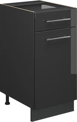 Produktbild von Küchenunterschrank Vicco Fame-Line Anthrazit Hochglanz 40 cm , AP Eiche, Model 56903