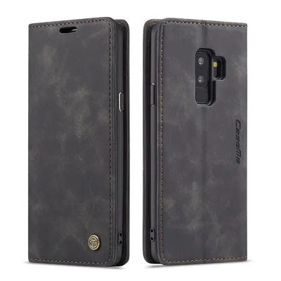 Obrázek produktu pro Galaxy S9 Plus Pouzdro, RetroPolyuretanKožené Pouzdro, Kapsy na Karty, Magnetické Uzavírání, Pouzdro s Funkcí Stojánku pro Samsung Galaxy S9 Plus černé