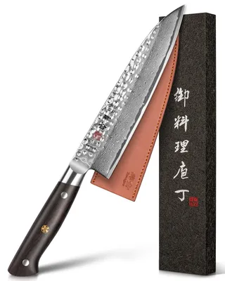 Gyuto-Messer 21 cm, Damaststahl AUS-10, Ebenholzgriff